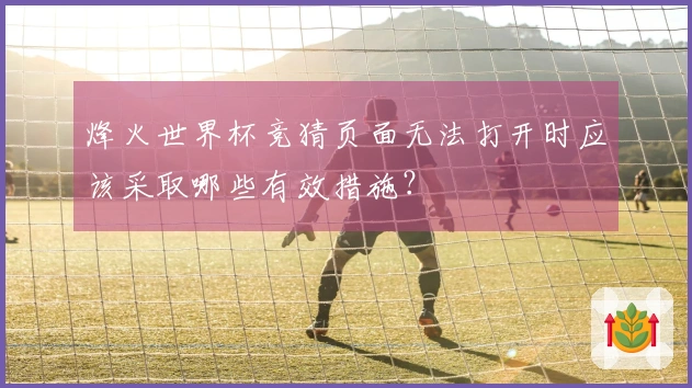 烽火世界杯竞猜页面无法打开时应该采取哪些有效措施?
